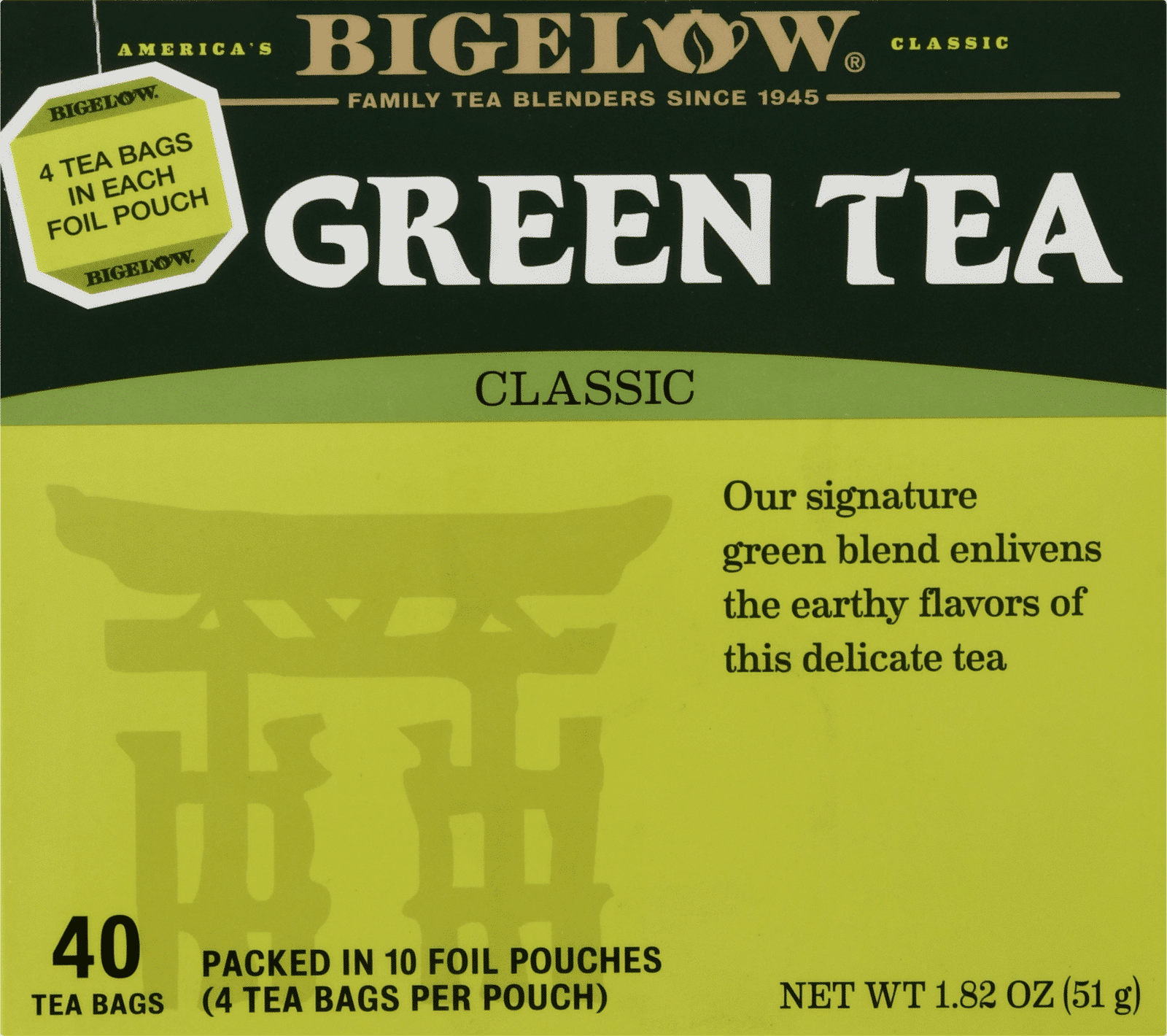 Bigelow Classic Green Tea Bags 40 Each