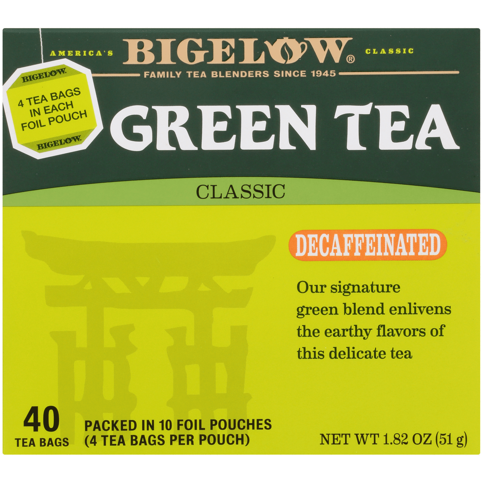 Bigelow Classic Green Tea Tea Bags Caffeine Free