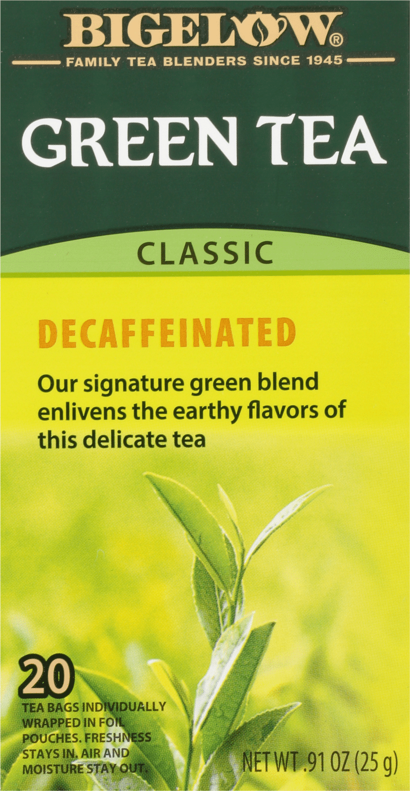 Bigelow Tea Bags Decaffeinated Classic Green Tea