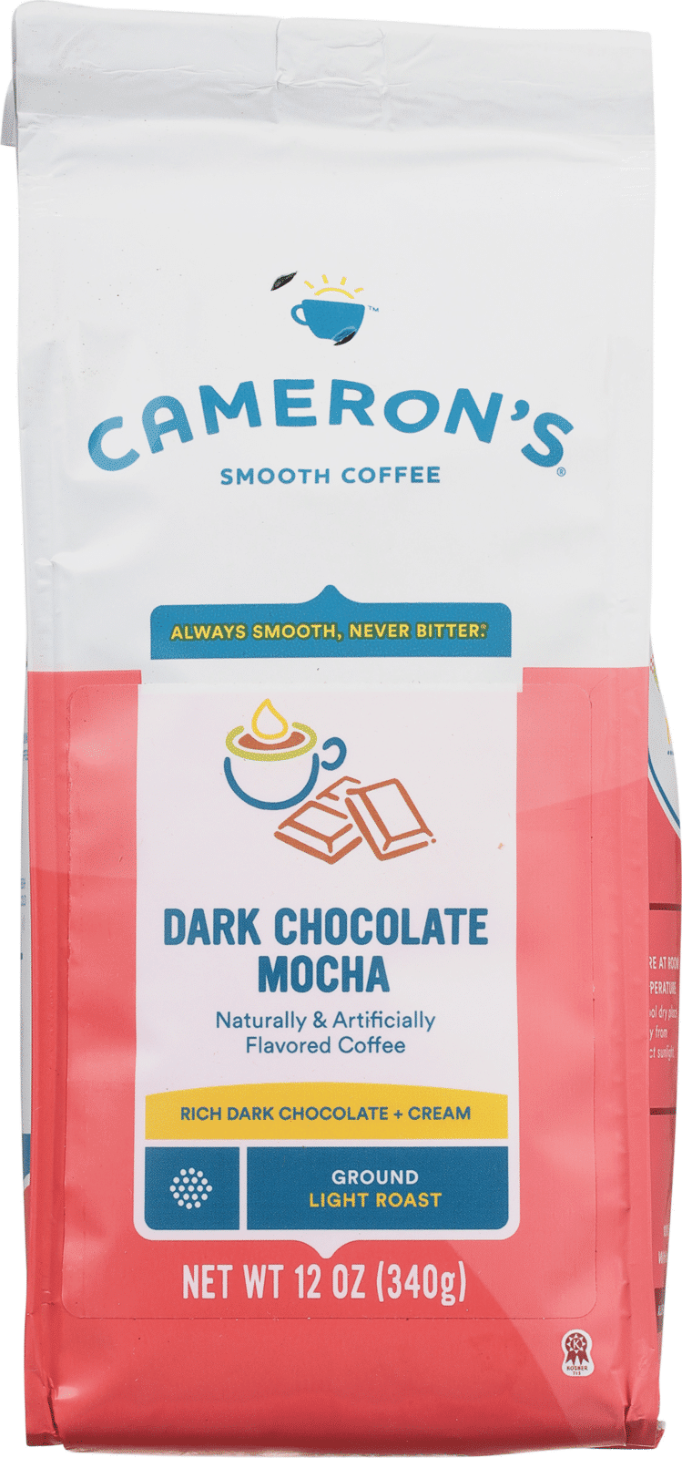 Cameron's Smooth Coffee Dark Chocolate Mocha Ground Light Roast