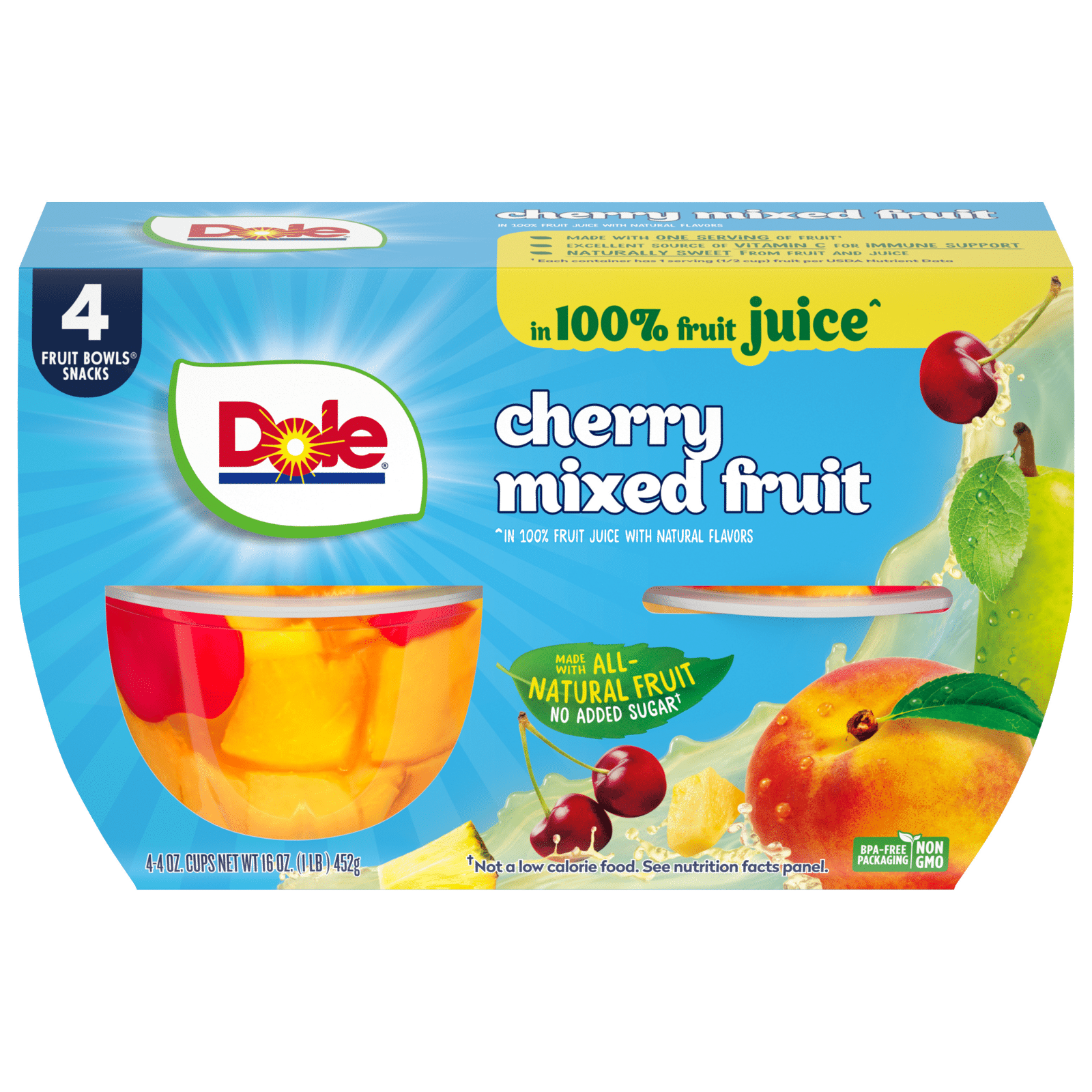 Dole Mixed Fruit in 100% Fruit Juice Cherry