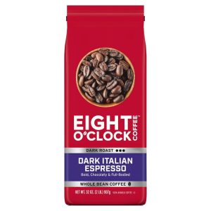 Eight O'Clock Coffee Dark Italian Espresso Dark Roast Whole Bean 100% Arabica Coffee