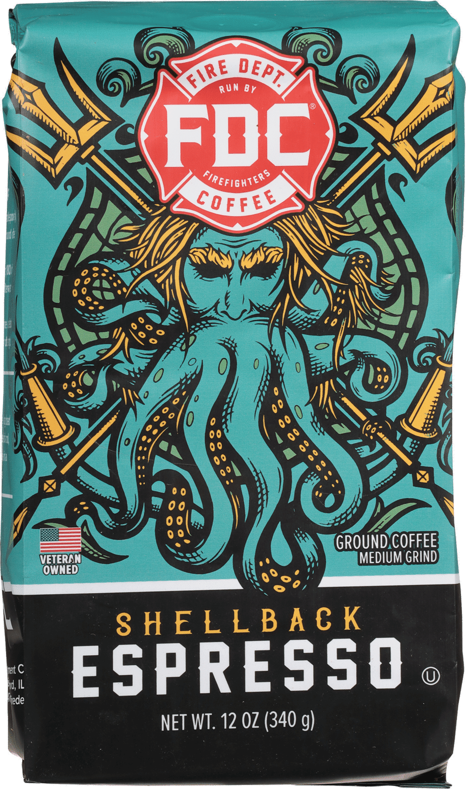 Fire Dept Coffee Medium Grind Ground Shellback Espresso Coffee