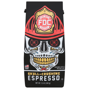 Fire Dept Coffee Medium Grind Ground Skull-Crushing Espresso Coffee