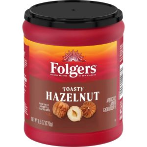 Folgers Toasty Hazelnut Artificially Flavored Ground Coffee Canister
