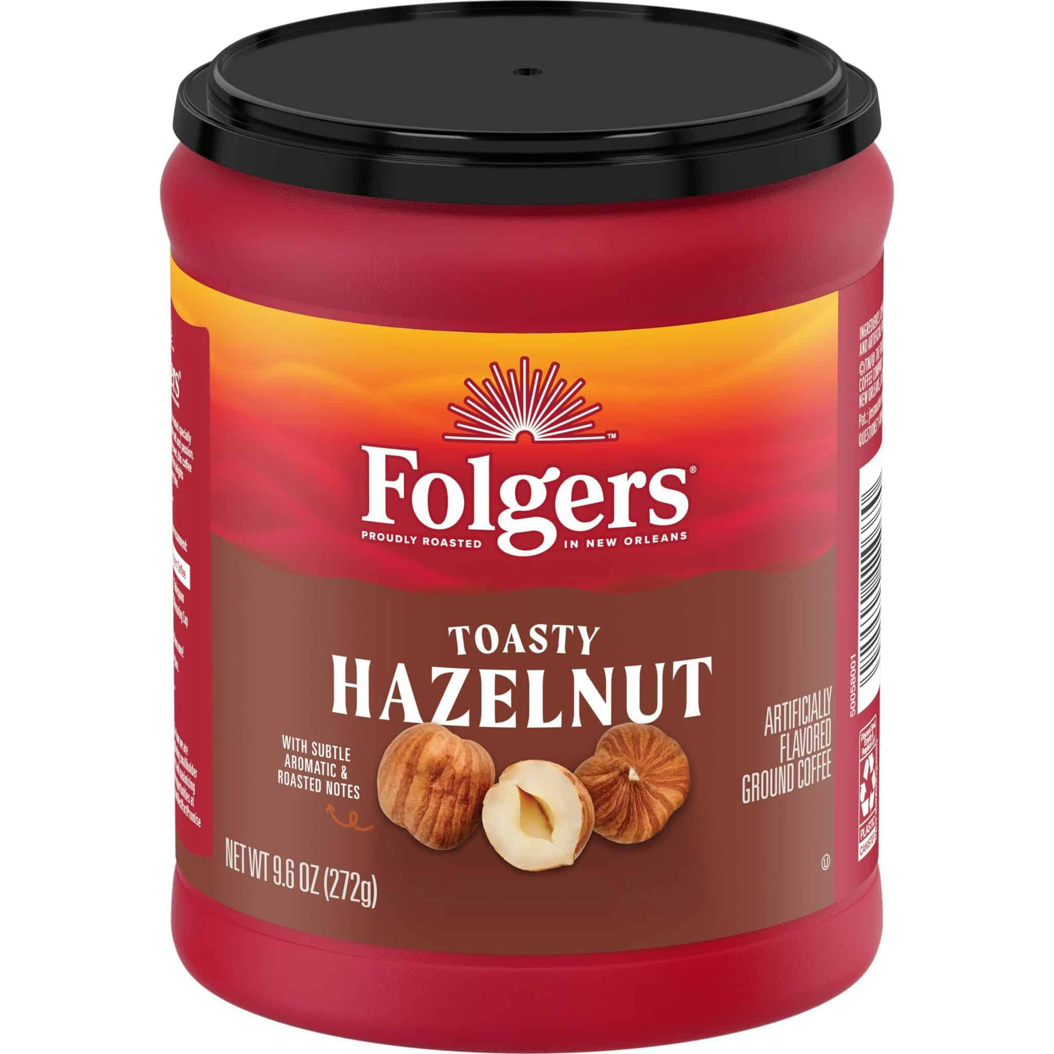 Folgers Toasty Hazelnut Artificially Flavored Ground Coffee Canister