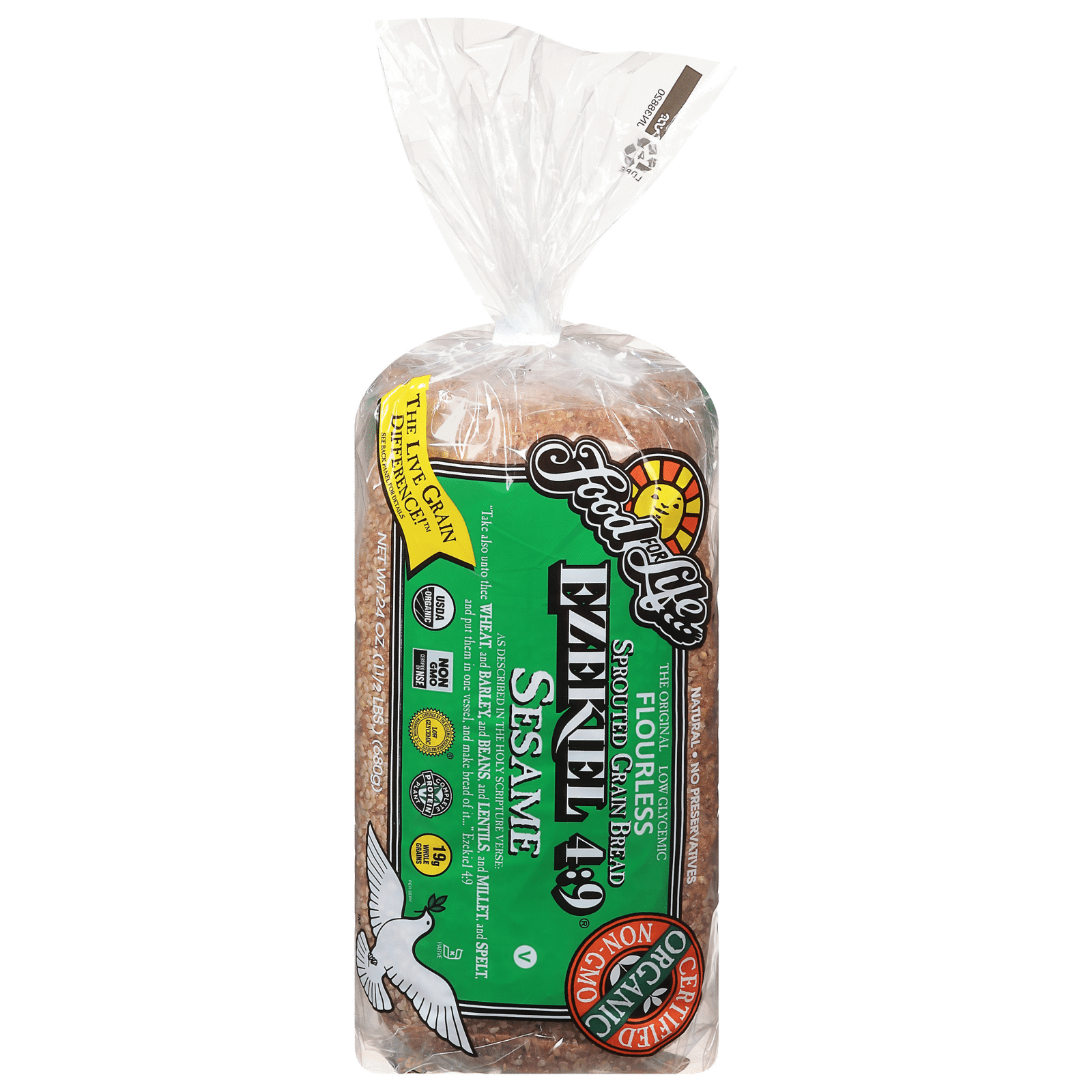 Food For Life Ezekiel 4:9 Bread Sprouted Grain Sesame