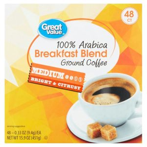 Great Value 100% Arabica Breakfast Blend Medium Ground Coffee