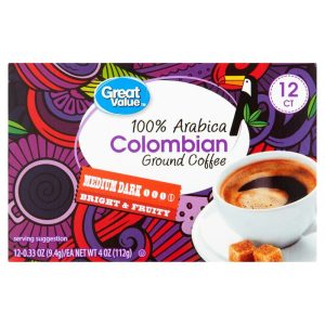 Great Value 100% Arabica Colombian Medium Dark Ground Coffee