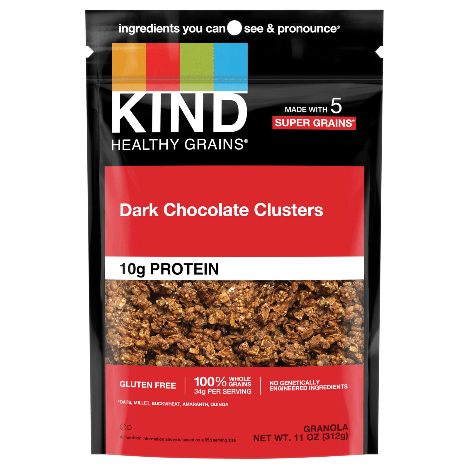 KIND Healthy Grains Dark Chocolate Whole Grain Clusters Granola