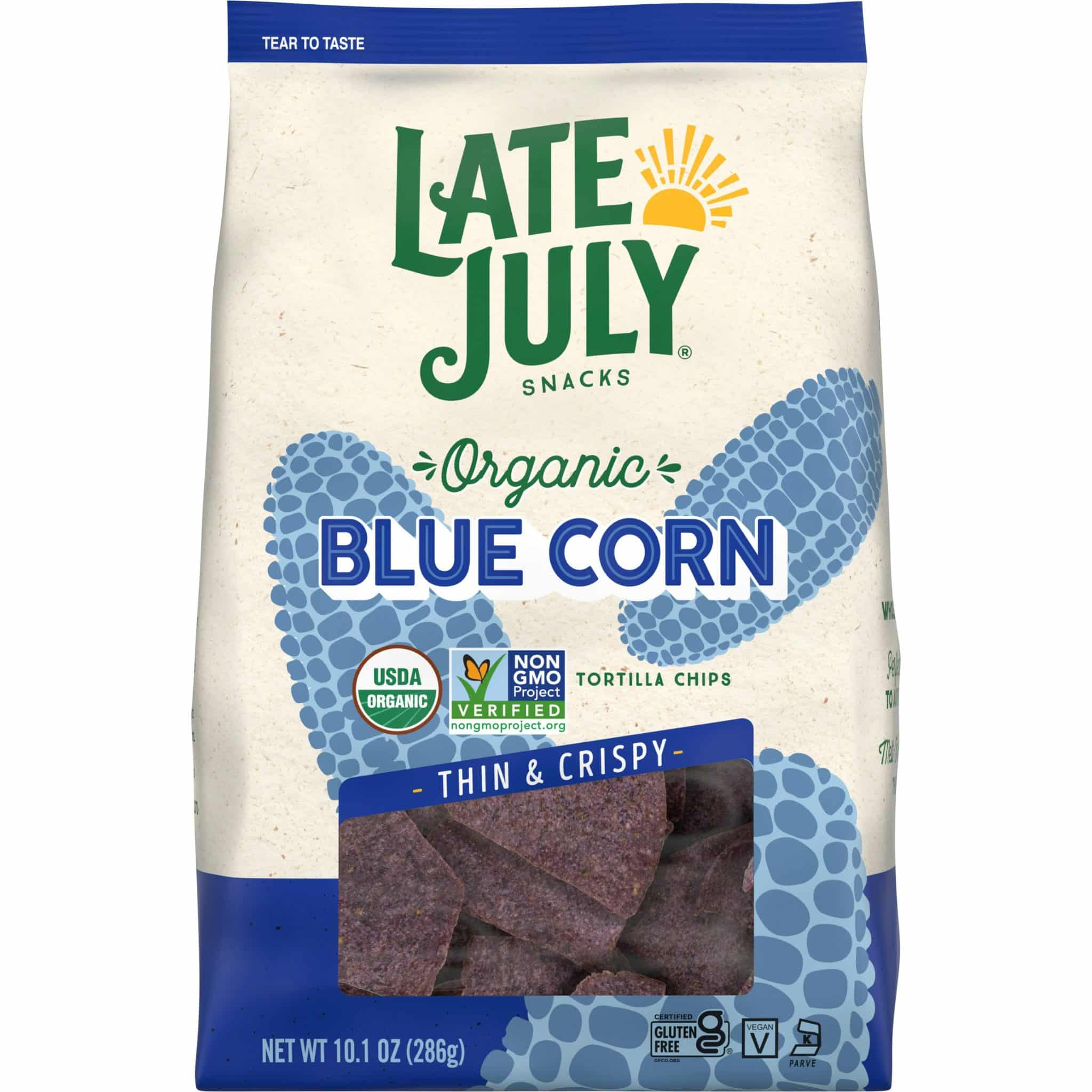 Late July Tortilla Chips Thin & Crispy  Blue Corn Organic