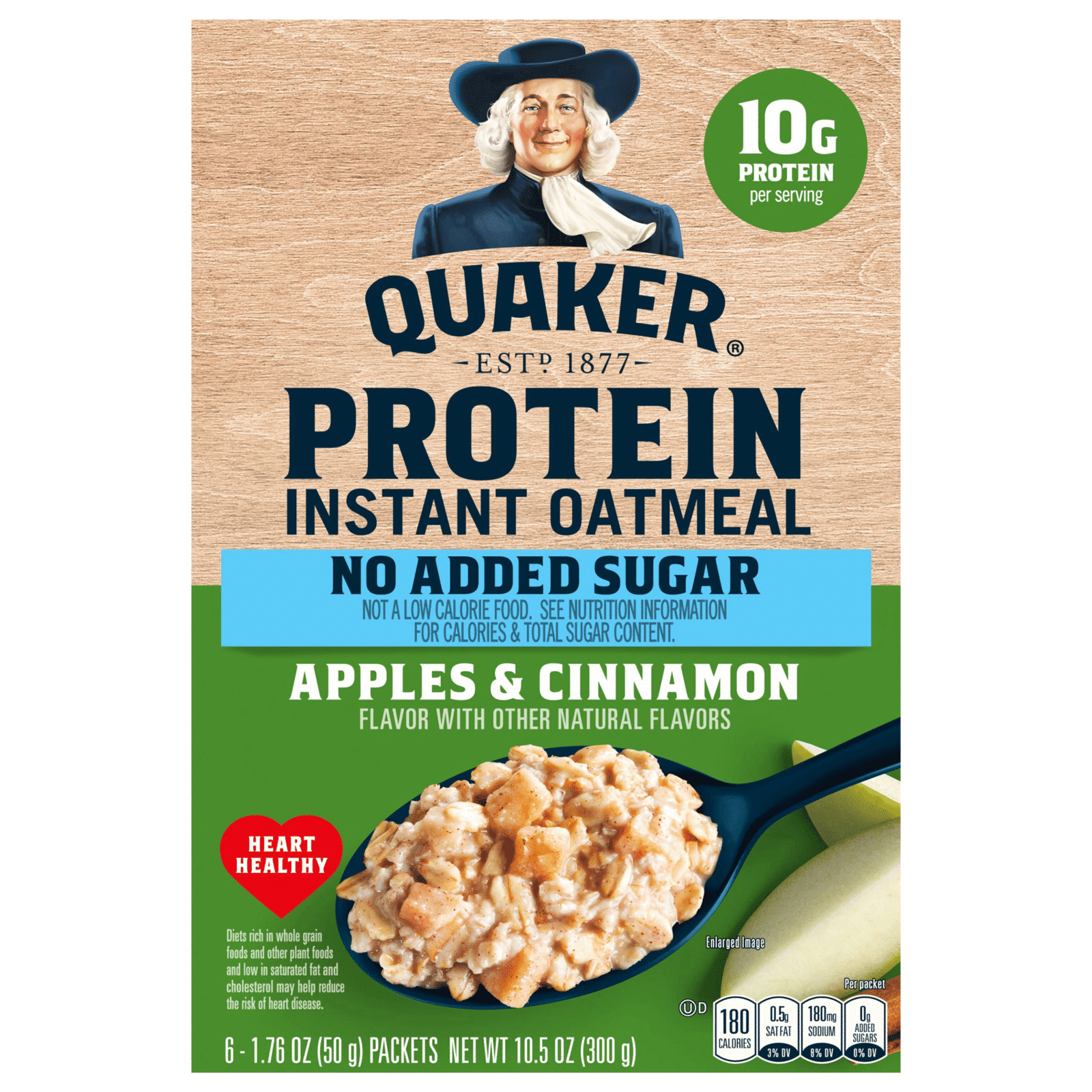 Quaker No Added Sugar Protein Instant Oatmeal Apples & Cinnamon