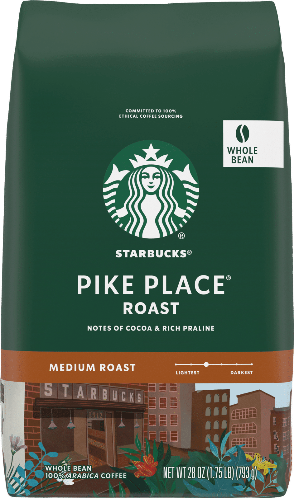 Starbucks Whole Bean Medium Roast Pike Place Roast Coffee